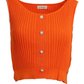 Top in maglia a costine in cotone con bottoni gioiello