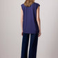 Top senza maniche blu navy in viscosa morbida
