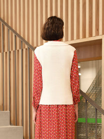 Gilet in maglia con colletto