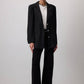 Blazer gessato nero con bottoni metallici