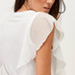 T-shirt con stampa farfalla e maniche a volant