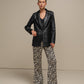 Blazer in ecopelle nero da donna