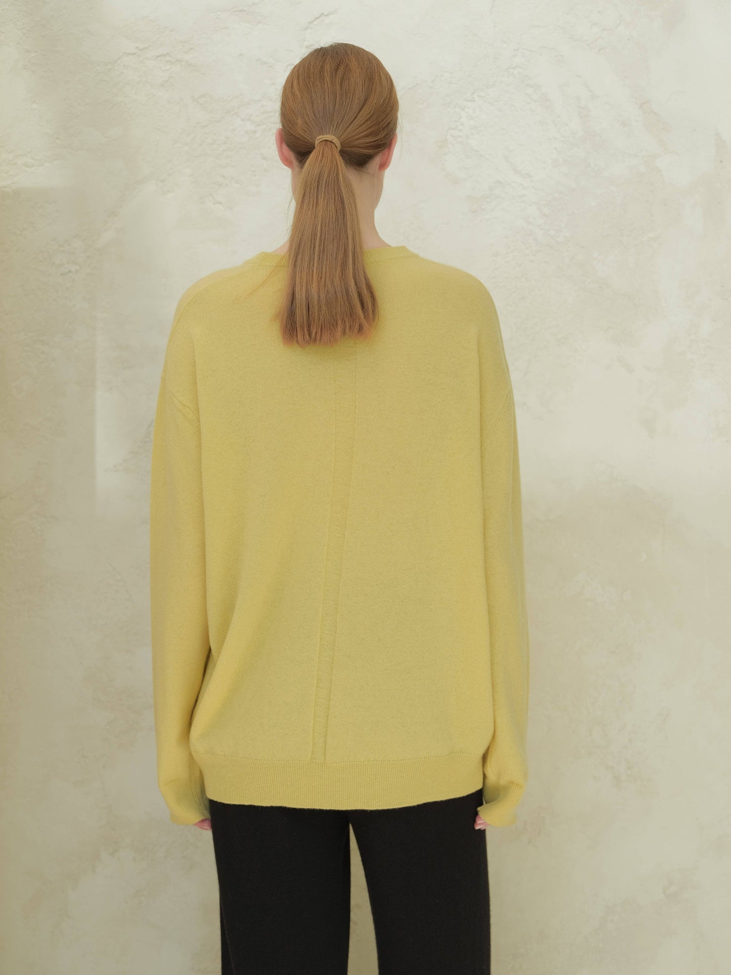 Maglione girocollo classico in misto cashmere
