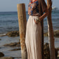 T-shirt stampata floreale con scollo a V