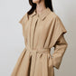 Trench lungo oversize in misto cotone beige