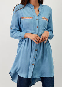 Abito camicia morbido in viscosa
