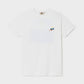 T-shirt vintage in cotone biologico con stampa tramonto bianca