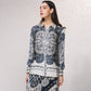 Blusa in raso stampata a taglio dritto