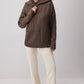 Maglione in maglia a trecce con zip e colletto ampio