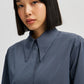 Camicia in popeline misto cotone con polsini ampi