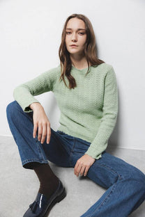 Maglione a maglia strutturata verde menta
