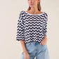 Felpa in maglia a onde in cotone