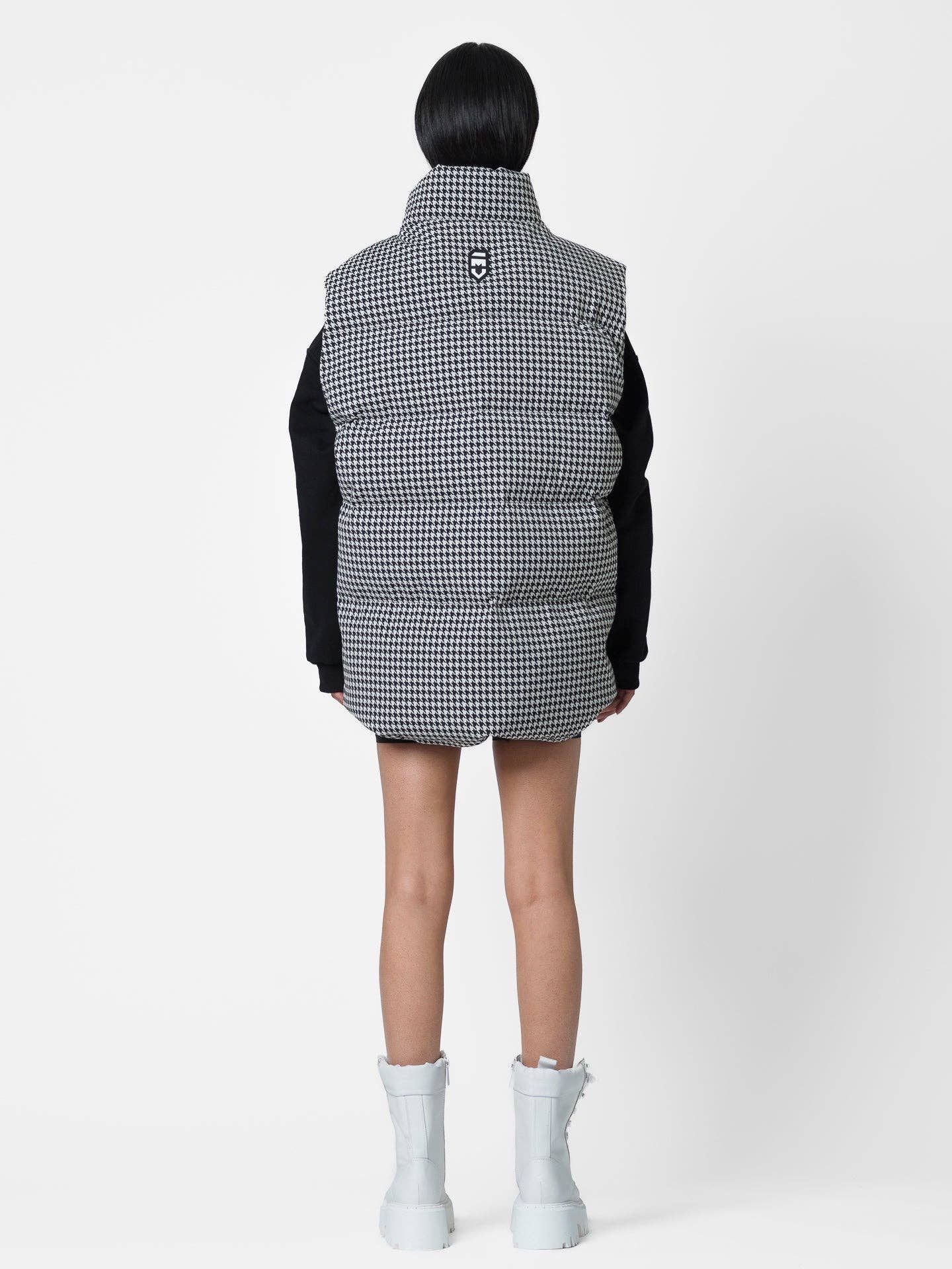 Gilet regular pied de poule con logo