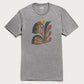 T-shirt uomo Bloom con grafica floreale grigia