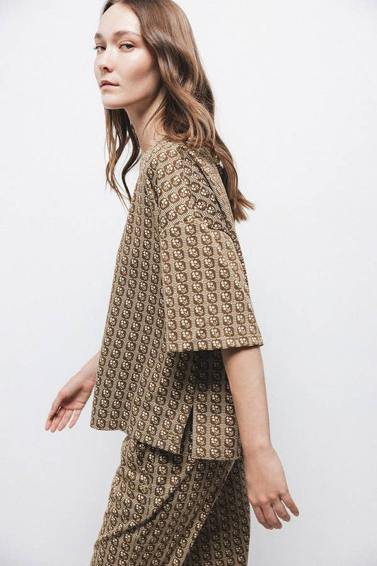 Blusa oversize con motivo geometrico