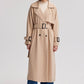 Trench oversize beige con cintura e fibbie