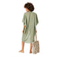 Kimono estivo midi a maniche corte in cotone verde