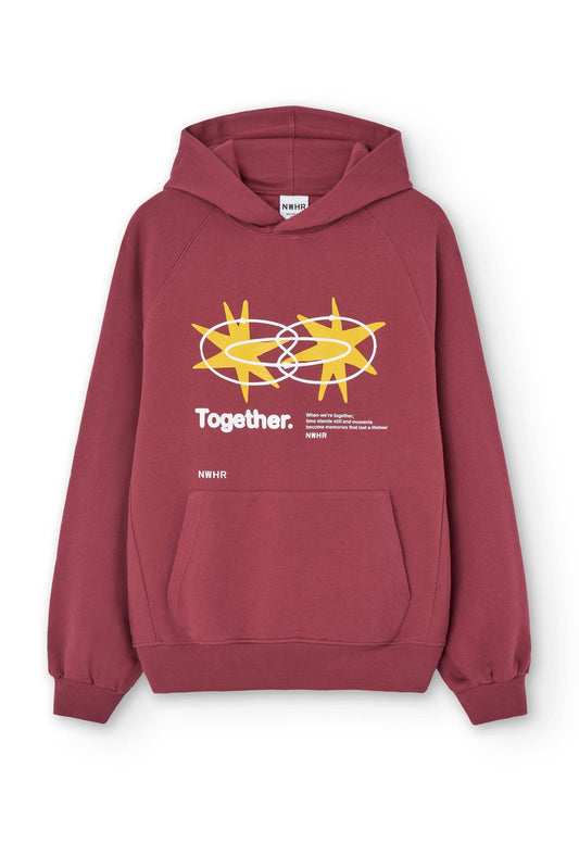 Felpa con cappuccio oversize Star Ruby in cotone biologico