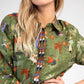 Vestito chemisier lungo in voile di cotone verde oliva