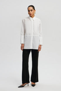 Tunica oversize in popeline con polsini ampi