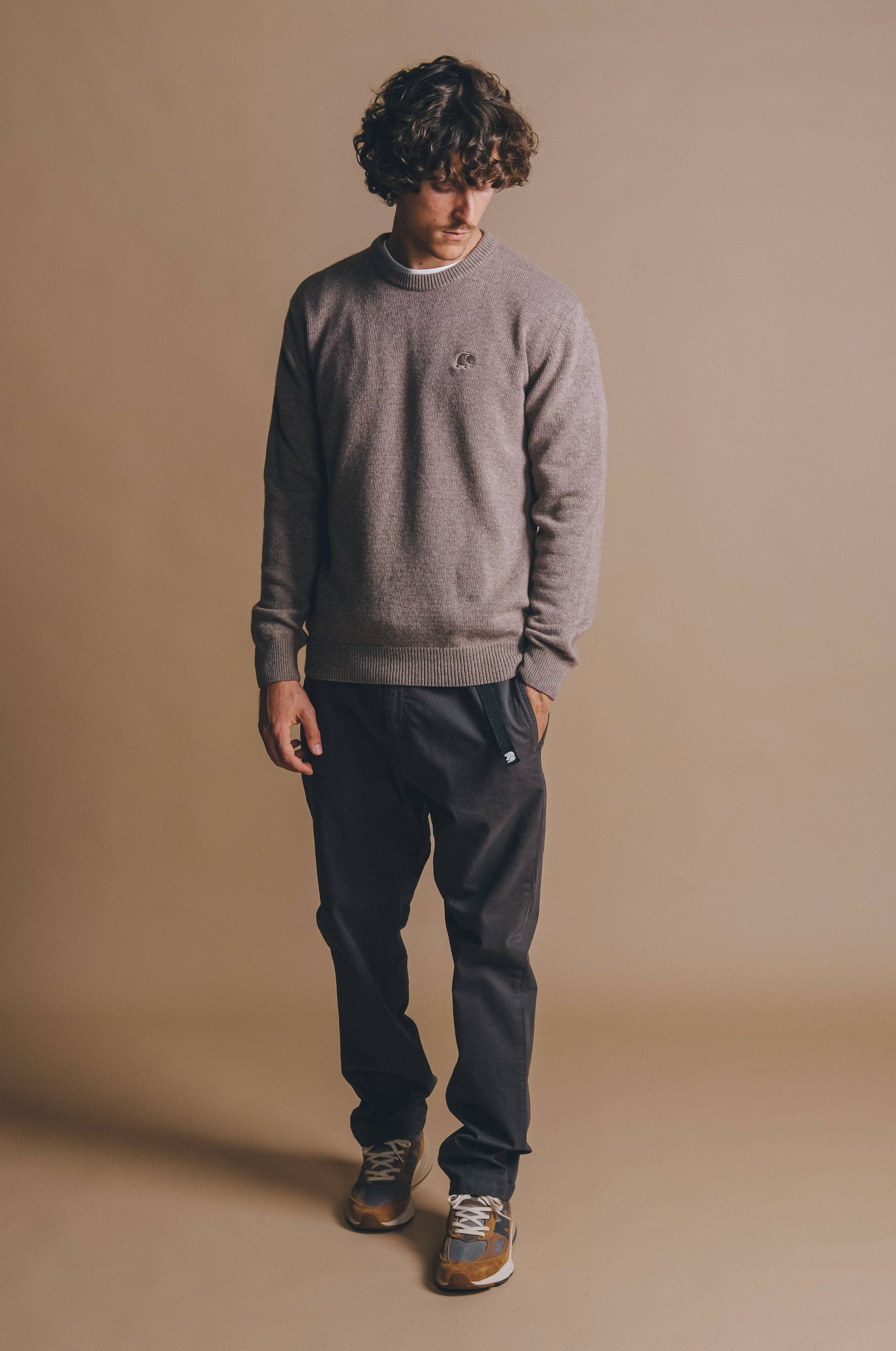 Pantaloni da arrampicata in cotone Ecodye grigio scuro