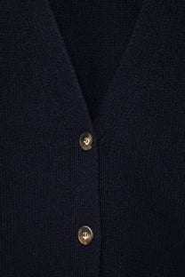 Cardigan in maglia rasata con maniche a palloncino