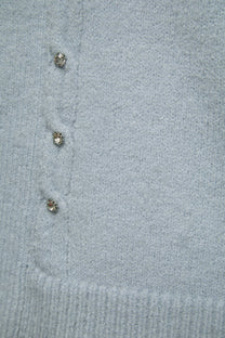 Giacca cardigan in maglia con pietre decorative