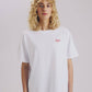 T-shirt oversize bianca con ricamo "Dolce Vita"