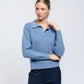 Maglione polo in maglia da donna