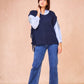 Gilet in maglia Majorelle oversize con lacci laterali