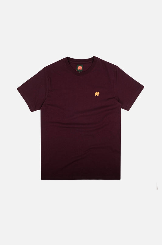 T-shirt Essentials in Cotone Biologico Rosso Vino