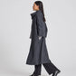 Cappotto lungo oversize Nete in lana riciclata grigio scuro mélange