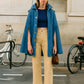 Poncho in denim con cappuccio