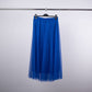 Gonna midi in tulle con fodera e vita elasticizzata