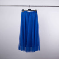 Gonna midi in tulle con fodera e vita elasticizzata