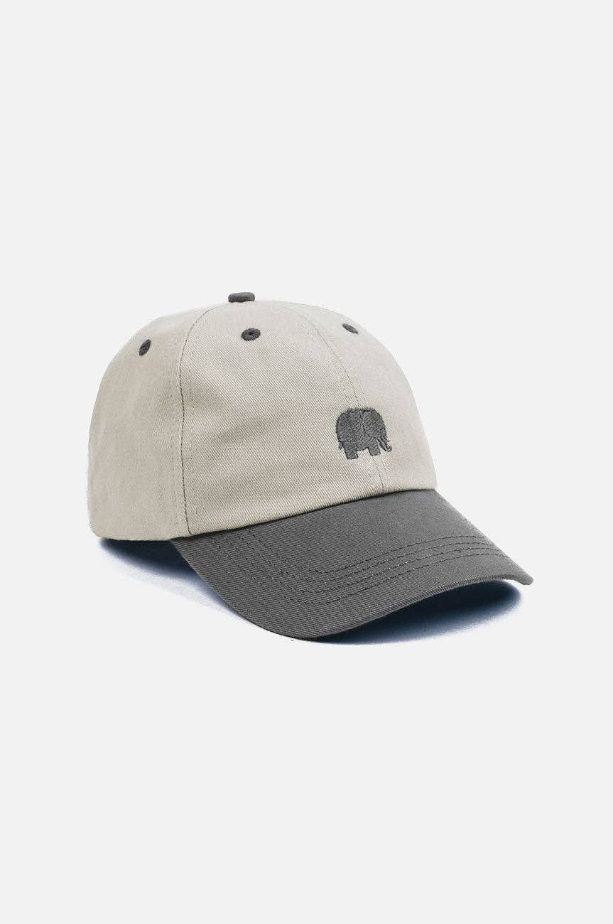 Cappellino dad hat bicolore con logo elefante ricamato