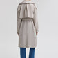 Trench coat con cintura relaxed effetto cupro