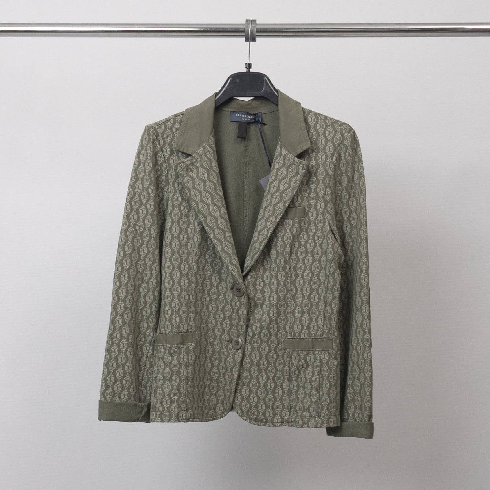 Blazer stretch con motivo geometrico