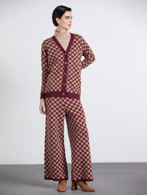 Pantaloni in maglia a quadri