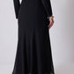 Gonna lunga in chiffon nero con orlo trasparente