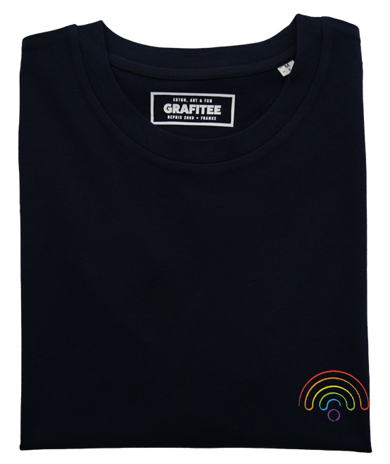 T-shirt Love Connection nera in cotone biologico