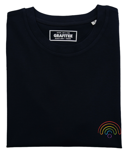 T-shirt Love Connection nera in cotone biologico