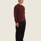 Maglione polo in cotone organico color cioccolato amaro