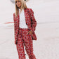 Blazer in bombazine stampata