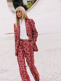 Blazer in bombazine stampata
