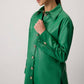 Camicia in ecopelle con polsini ampi