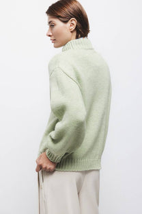 Maglione a maglia strutturata con collo alto