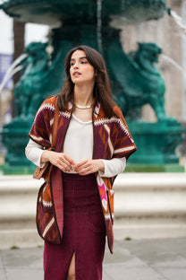 Mantella jacquard etnica oversize