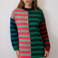 Maglia a righe color block multicolore