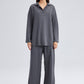 Set tunica e pantaloni in maglia con colletto